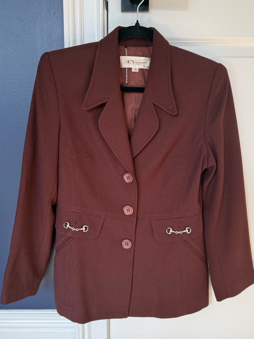 King Women's Brown Notch Collar Tailored Blazer